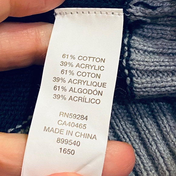 🌟HP🌟Classic Navy & Gray Pullover Striped Sweater - Picture 4 of 7